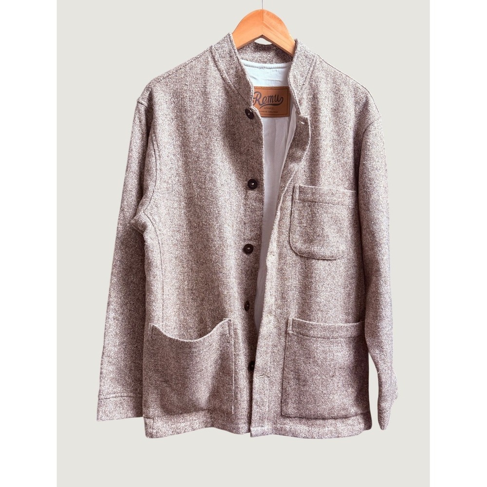 Remu Apparel Mens Large Wool Cotton Chore Jacket Recycled Silk Lining Ecuador